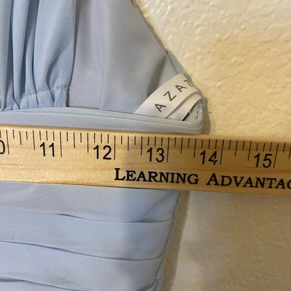 Azazie Kaitlynn Bridesmaid Dress Formal Gown in Ice Blue Size 6 - Picture 9 of 12